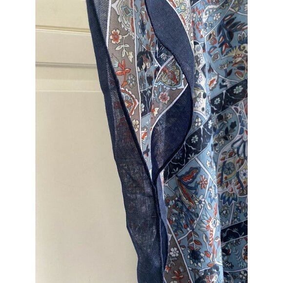 Charming Charlie‎ S, M, L Long Flowy Kimono Blue Floral Paisley Women's NWT - Picture 4 of 7